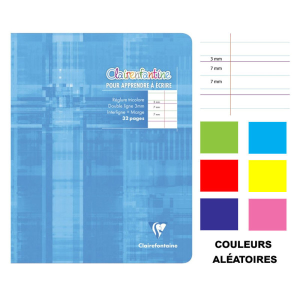 Cahier d'écriture - 17x22(cm) - DL 3 mm - 32 pages - sans spirale - Clairefontaine