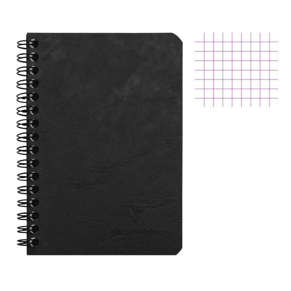 photo-Carnet - 9x14 cm - Petits carreaux - 100 pages - Couverture noir - Spirales