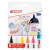 photo-Marqueurs - Verre et vitre - 6 couleurs - Effaçable - Pointe ronde 1,5 à 3mm - Edding