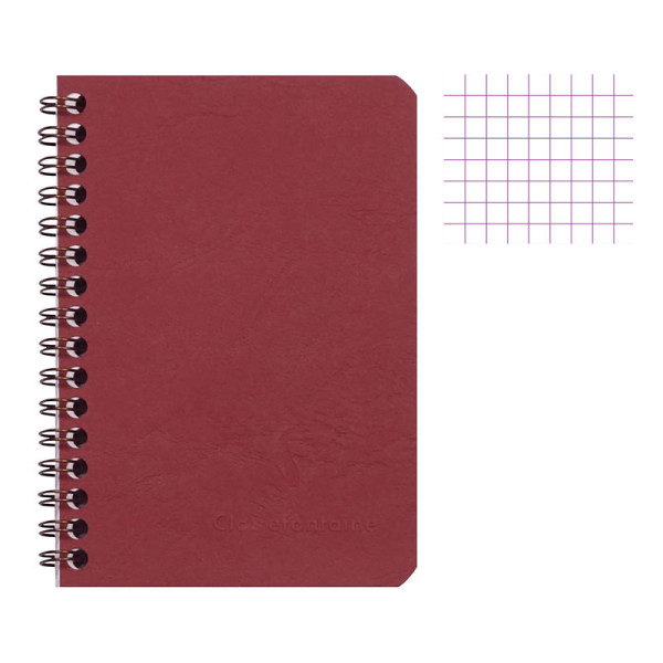 photo-Carnet - 9x14 cm - Petits carreaux - 100 pages - Couverture rouge - Spirale