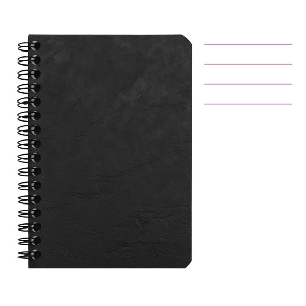 photo-Carnet - 9x14 cm - Lignes - 100 pages - Couverture noir - Spirale