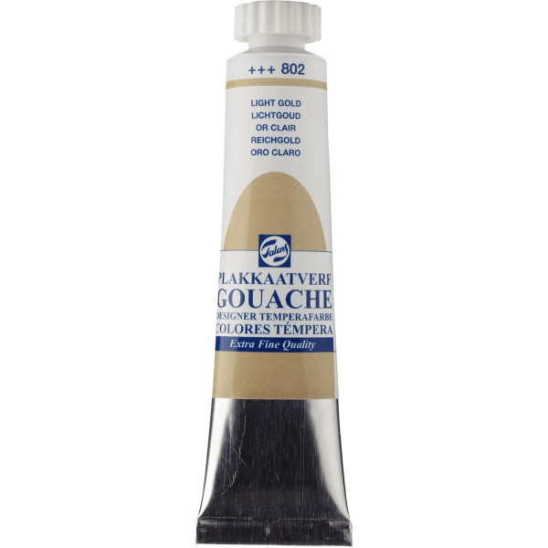 photo-Gouache - Extra-fine - Or clair - 802 - Finition mate - Talens - Tube de 20ml