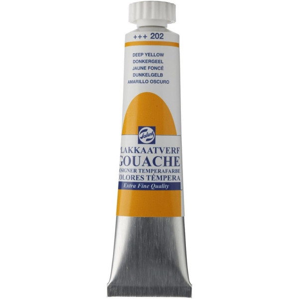 photo-Gouache - Extra-fine - Jaune foncé - 202 - Finition mate - Talens - Tube de 20ml