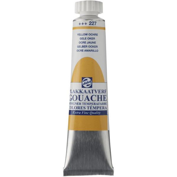 photo-Gouache - Extra-fine - Ocre jaune - 227 - Finition mate - Talens - Tube de 20ml