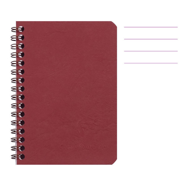 photo-Carnet - 9x14 cm - Lignes - 100 pages - Couverture rouge - Spirale