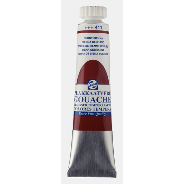 photo-Gouache - Extra-fine - Terre sienne brûlée - 411 - Finition mate - Talens - Tube de 20ml