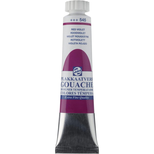 photo-Gouache - Extra-fine - Violet rougeâtre - 545 - Finition mate - Talens - Tube de 20ml