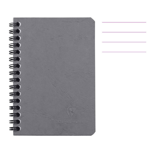photo-Carnet - 9x14 cm - Lignes - 100 pages - Couverture gris - Spirale