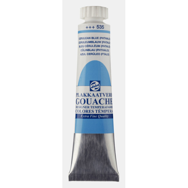 photo-Gouache - Extra-fine - Bleu Céruléum - 535 - Finition mate - Talens - Tube de 20ml