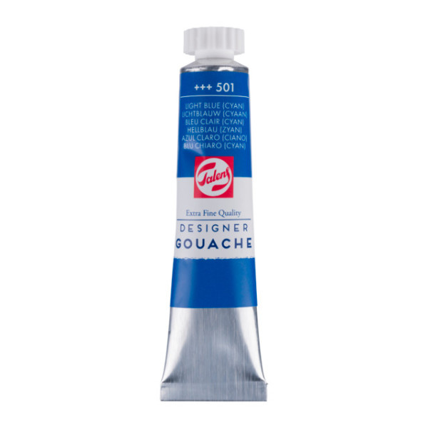 photo-Gouache - Extra-fine - Bleu clair - 501 - Finition mate - Talens - Tube de 20ml