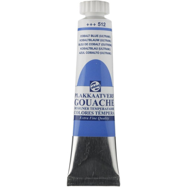 photo-Gouache - Extra-fine - Bleu de cobalt - 512 - Finition mate - Talens - Tube de 20ml