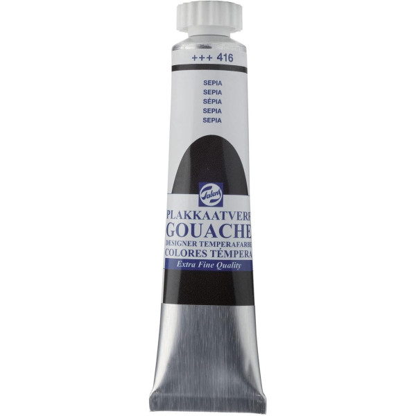 photo-Gouache - Extra-fine - Sépia - 416 - Finition mate - Talens - Tube de 20ml