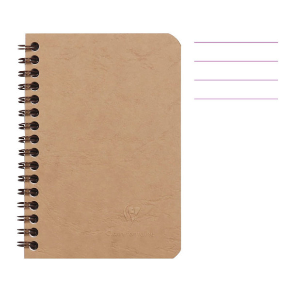 photo-Carnet - 9x14 cm - Lignes - 100 pages - Couverture marron - Spirale