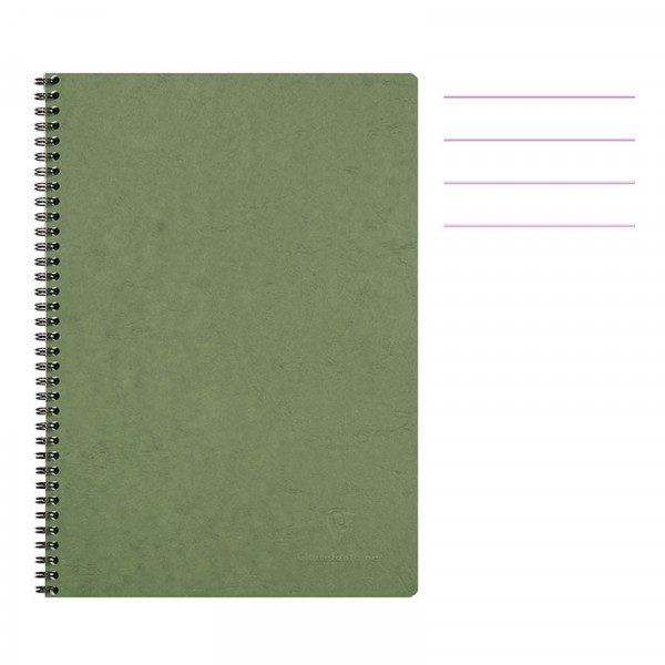 photo-Cahier - A4 - 21x29,7cm - Lignes - 100 pages - Couverture vert - Spirale