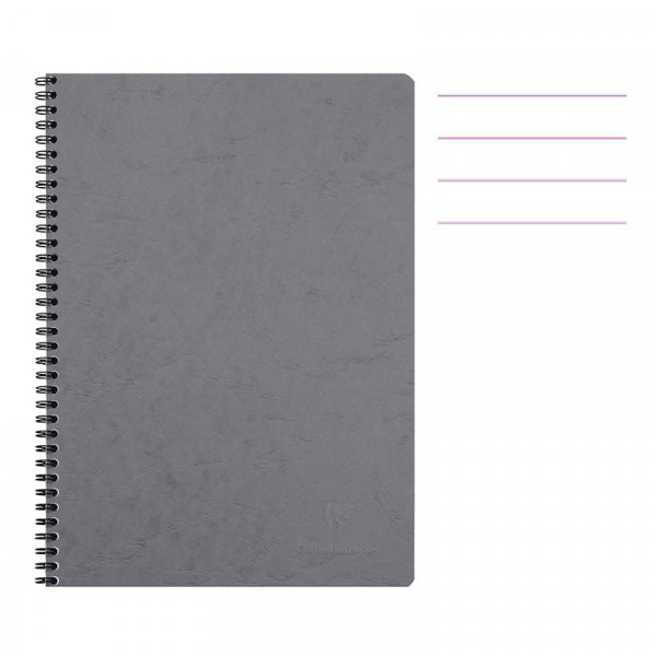 photo-Cahier - A4 - 21x29,7cm - Lignes - 100 pages - Couverture gris - Spirale