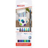 photo-Marqueurs - Feutres - Pour porcelaine - 6 couleurs froides - Pointe pinceau - Edding