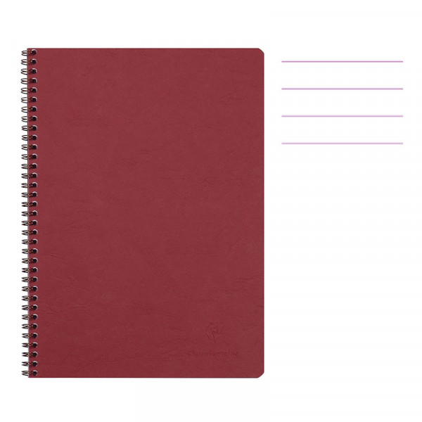 photo-Cahier - A4+ - 22,5x29,7cm - Lignes - 160 pages - Couverture rouge - Spirale