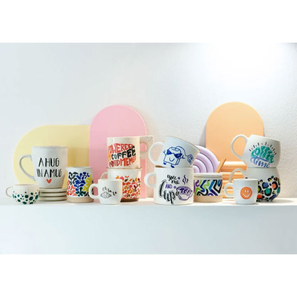 Marqueurs - Feutres - Pour porcelaine - 6 couleurs - Pointe pinceau - Edding