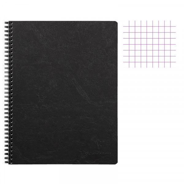 photo-Cahier - A4+ - 22,5x29,7cm - Petits carreaux - 160 pages - Couverture noir - Spirale