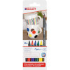 photo-Marqueurs - Feutres - Pour porcelaine - 6 couleurs classiques - Pointe pinceau - Edding