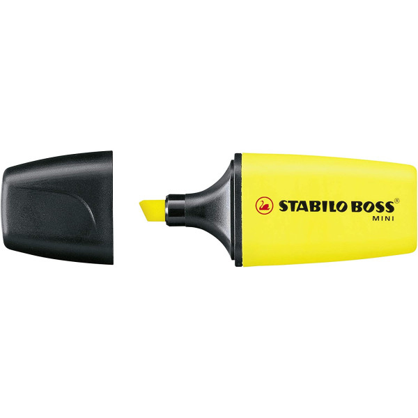 Etui carton de 5 surligneurs STABILO BOSS MINI - assortiment fluo