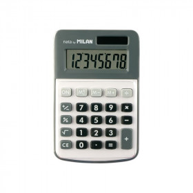 Calculatrice de bureau - 8 chiffres - Blanc et gris - Piles et solaire - Milan