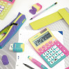 Calculatrice de bureau - 12 chiffres - Piles et solaire - Sunset - Jaune Rose Milan