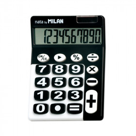 photo-Calculatrice de bureau - 10 chiffres - Grosses touches - Piles et solaire - Milan
