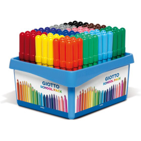 photo-Feutres de coloriage - Dessin - Enfant - 108 feutres - 12 couleurs - Pointe solide - Schoolpack - Giotto