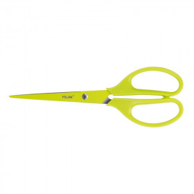 photo-Ciseaux - Bureau - Scolaire - 17 cm - Jaune fluo - Milan