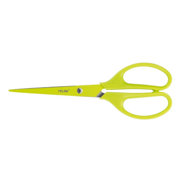 photo-Ciseaux - Bureau - Scolaire - 17 cm - Jaune fluo - Milan