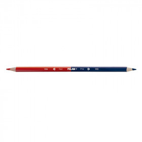 photo-Lot de 2 crayons de couleur - Double pointe - Rouge et bleu - Milan