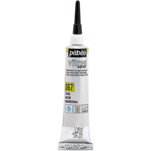 Tube de peinture relief - Verre métal porcelaine - Perle - Vitrea 160 - 20ml