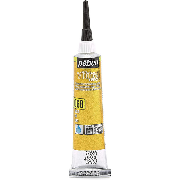 photo-Tube de peinture relief - Verre métal porcelaine - Or - Vitrea 160 - 20ml