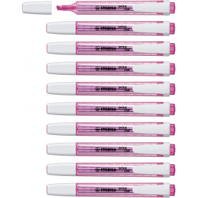 photo-Lot de 10 surligneurs rose fluo - STABILO Swing cool