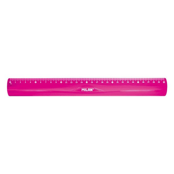 Set de traçage - Règle - Equerres - Rapporteur - Rose - Plastique - Milan