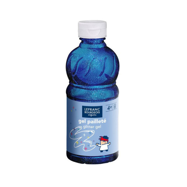 photo-Gel pailletée - Bleu - Peinture enfant - Flacon de 250ml - Lefranc Bourgeois