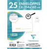 photo-Paquet de 25 enveloppes - Blanches - C6 114X162mm - Auto-adhésive - Avec cases