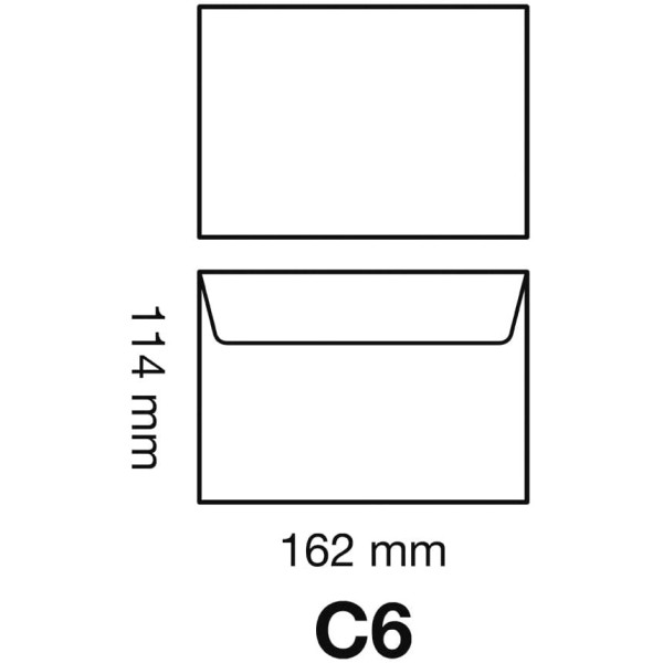 Paquet de 50 enveloppes - Blanches - C6 114X162mm - Auto-adhésive - Avec cases
