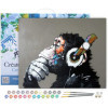 Peinture par numéro - Singe casque audio - 40x50cm - Toile + pinceaux + peinture - Facile - Figured'Art