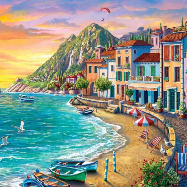 Peinture par numéro - Vacances à la plage - 40x50cm - Toile + pinceaux + peinture - Complexe - Figured'Art