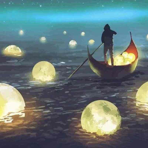Peinture par numéro - Lumières sur lac - 40x50cm - Toile + pinceaux + peinture - Intermédiaire - Figured'Art