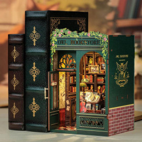 Book Nook - Maquette à construire - Serre-livre - Librairie des hiboux - 88 pièces