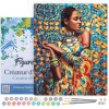 photo-Peinture par numéro - Femme africaine - 40x50cm - Toile + pinceaux + peinture - Complexe - Figured'Art