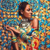 Peinture par numéro - Femme africaine - 40x50cm - Toile + pinceaux + peinture - Complexe - Figured'Art