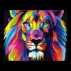 Peinture par numéro - Lion Pop Art - 40x50cm - Toile + pinceaux + peinture - Facile - Figured'Art