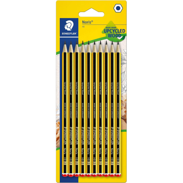 photo-Crayon graphite - HB - Lot de 10 - Idéal pour l'écriture, dessin, école, bureau - Staedtler Noris