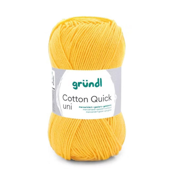 photo-Pelote de laine - Jaune maïs - 138 - 100% coton - 3/4 mm - Gründl - Cotton Quick Uni