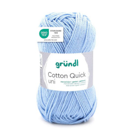 photo-Pelote de laine - Bleu ciel - 148 - 100% coton - 3/4 mm - Gründl - Cotton Quick Uni