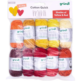 photo-Pelotes de laine - 100% coton - 12 couleurs assorties - Gründl - Cotton Quick Mini